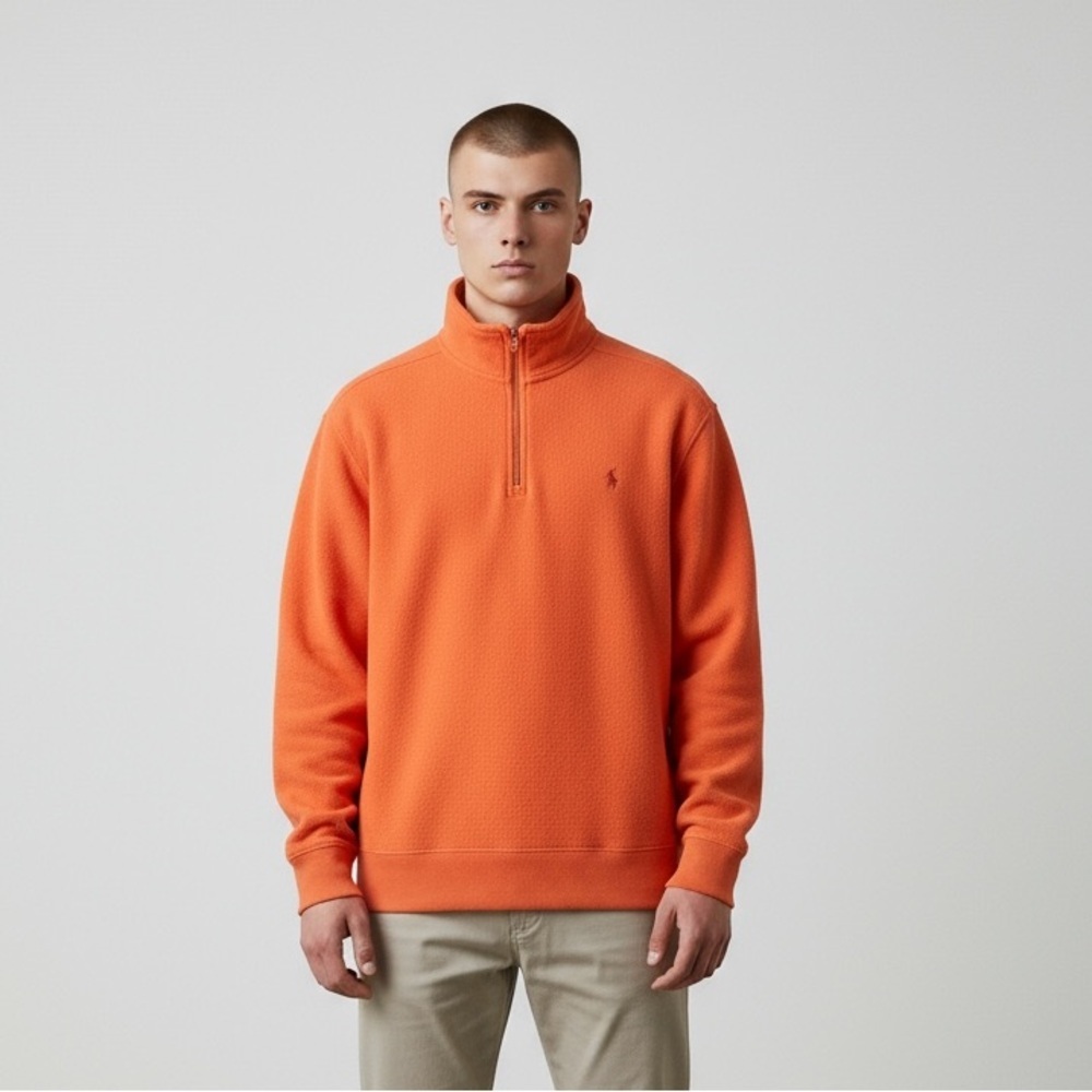 Polo by Ralph Lauren men’s long sleeve cotton sweatshirt, V-neck with zipper XL